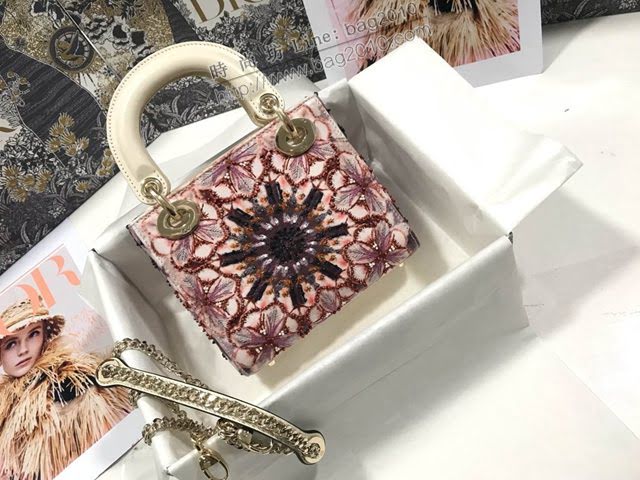 Dior女包 迪奧Lady Dior三格刺繡萬花筒手袋 Dior手提肩背斜挎包  dfk1799